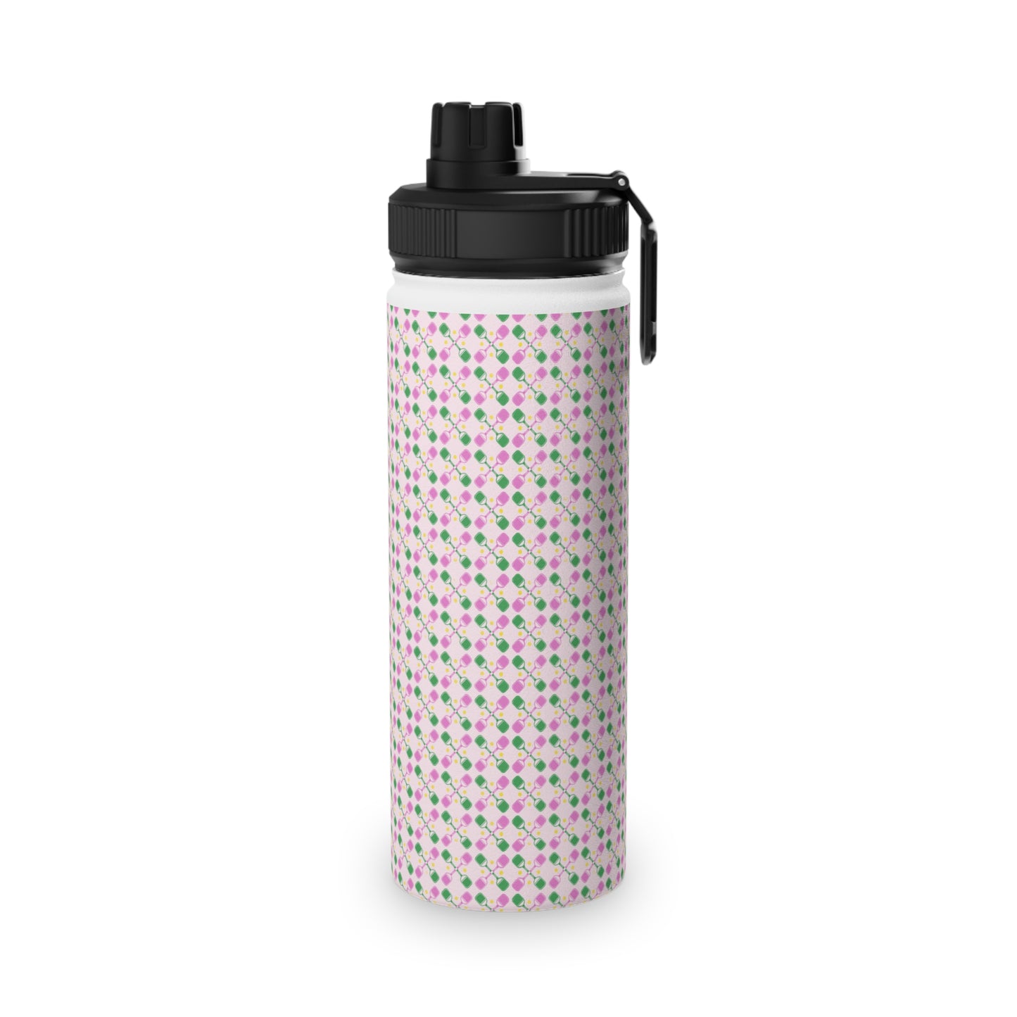 Pickle Ball in Pink Stainless Steel Water Bottle