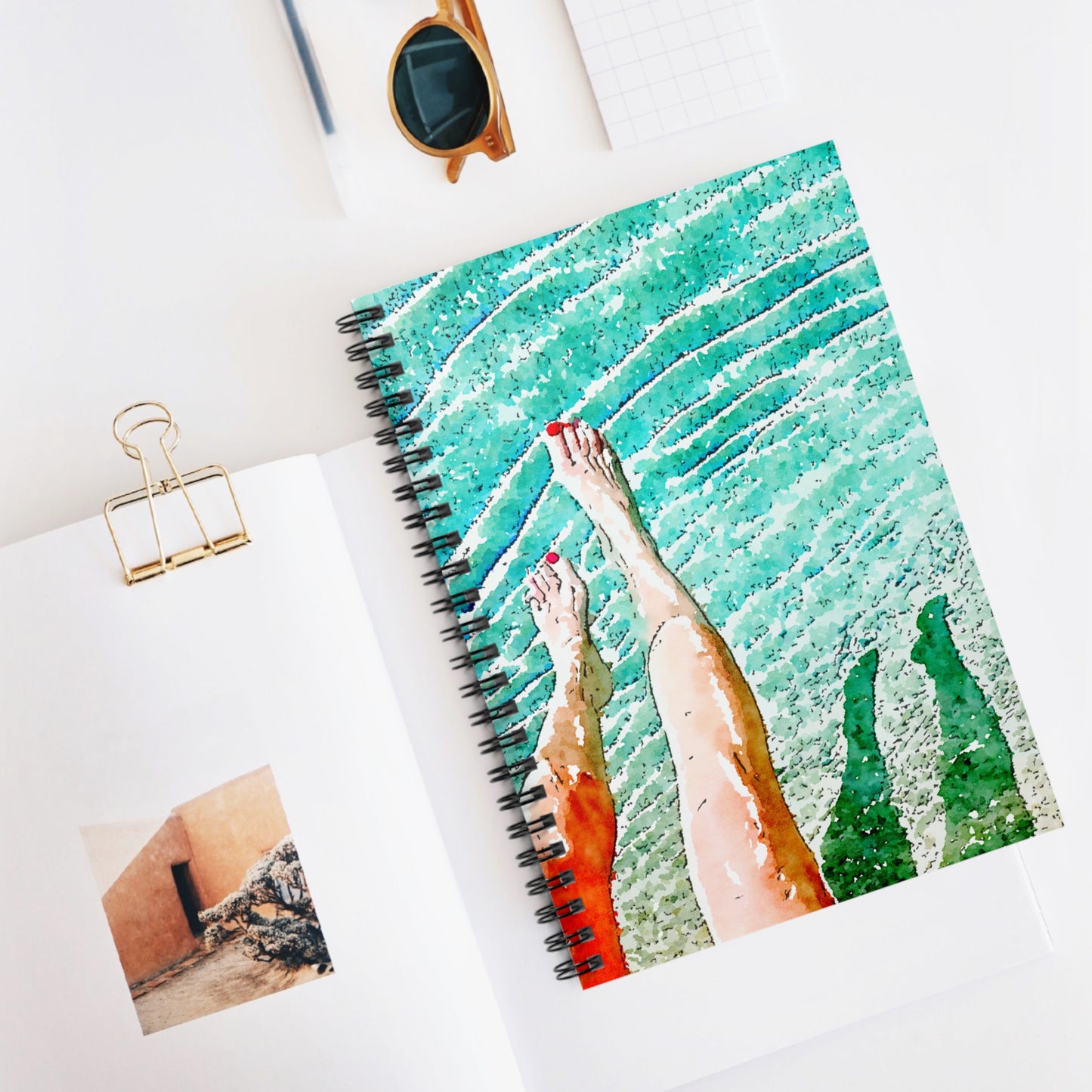 Spiral Notebook - Watercolor Bali Vacation Vibes