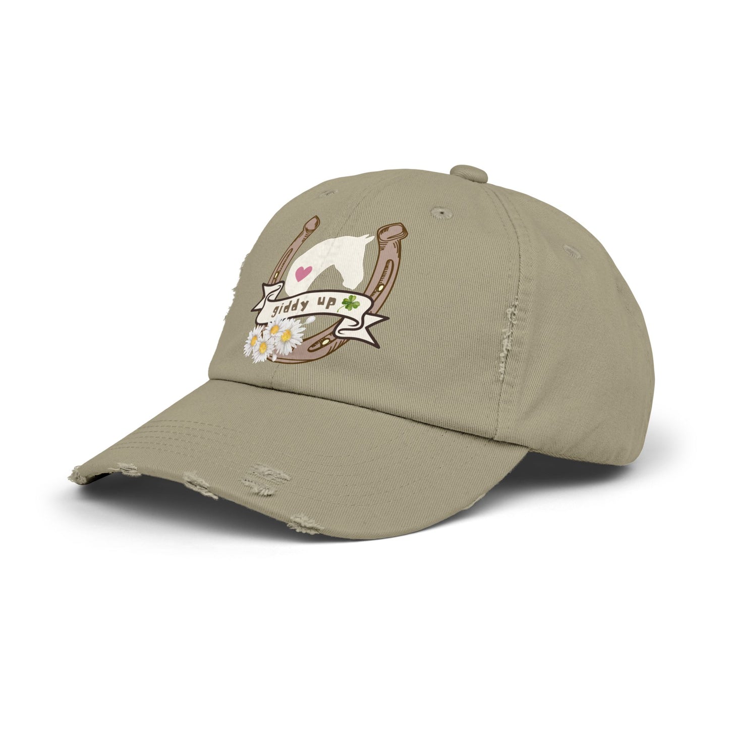 Giddy Up Distressed Baseball Cap