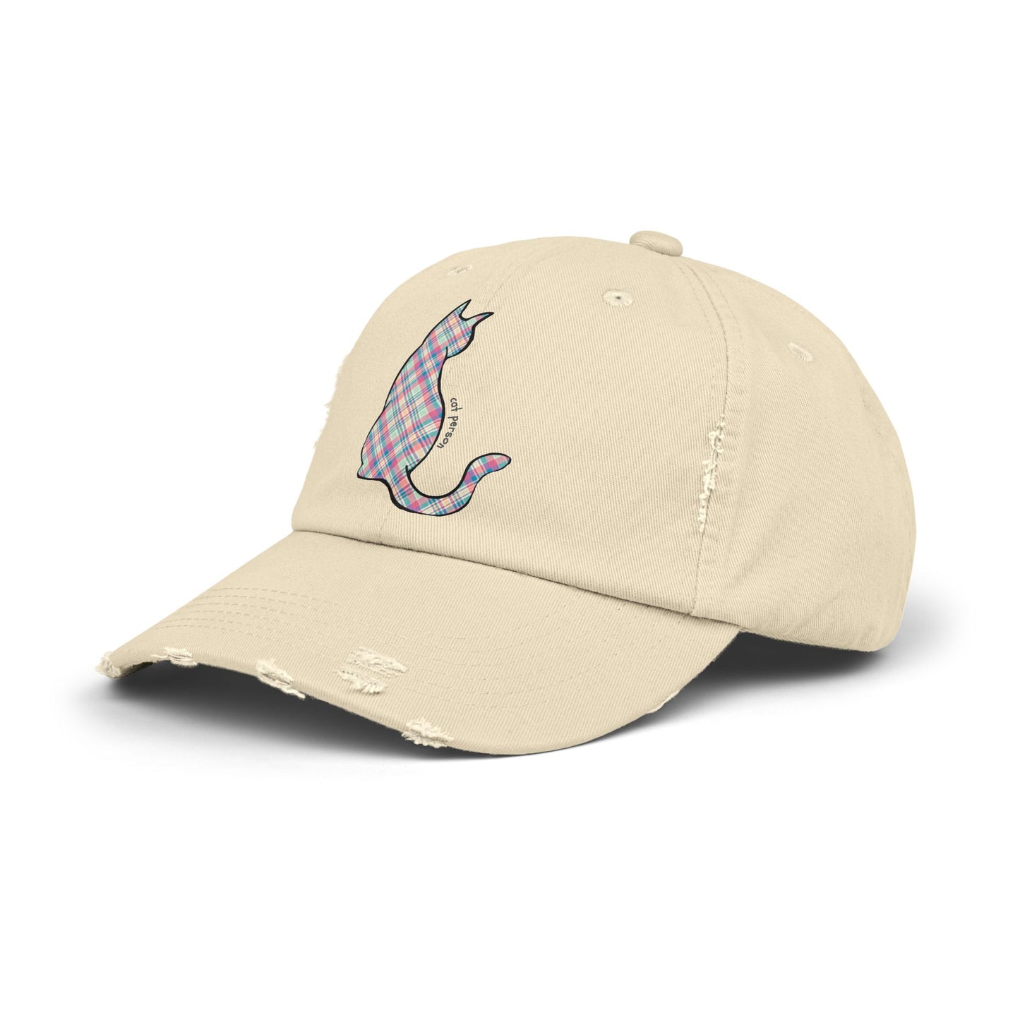 Cat Person Distressed Baseball Hat