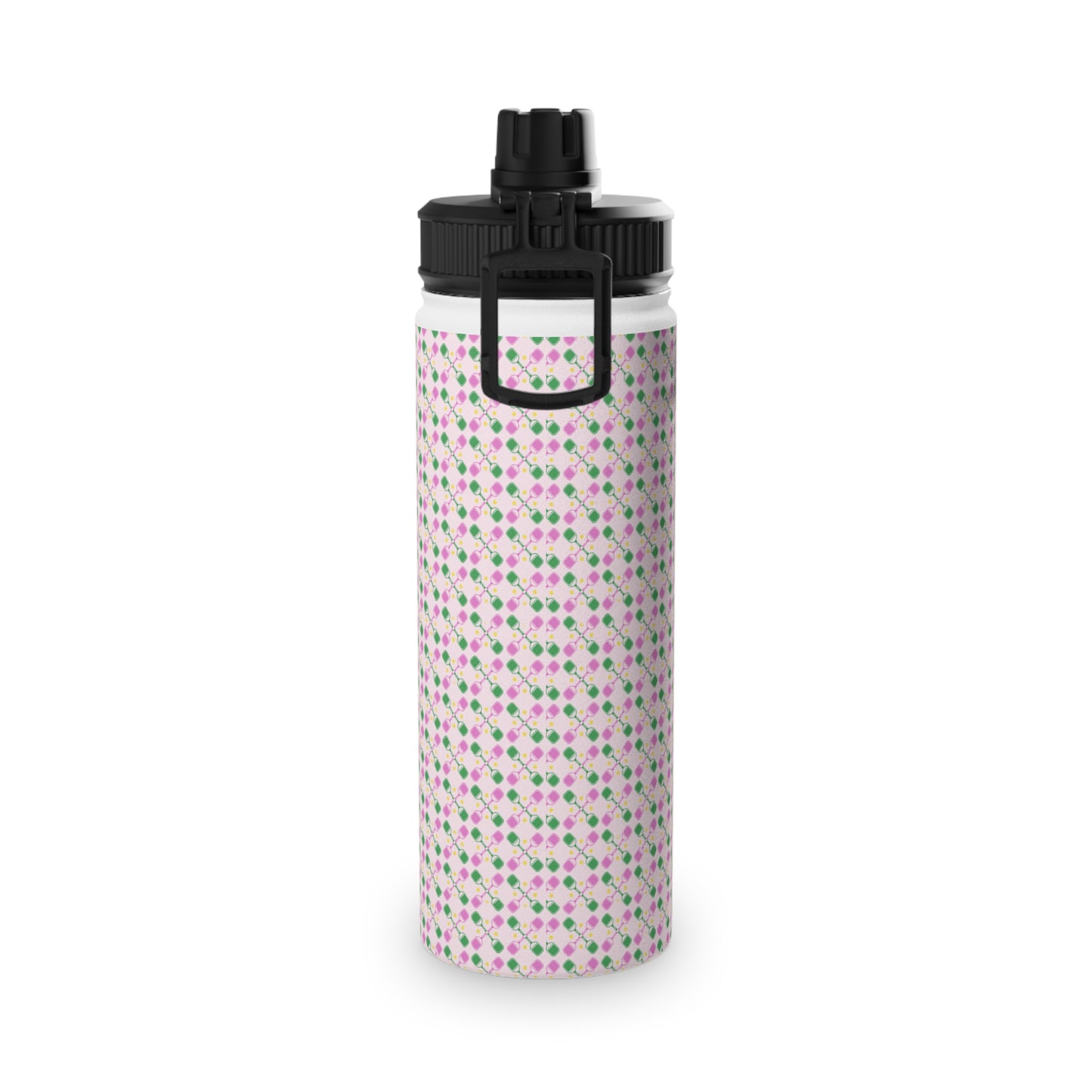 Pickle Ball in Pink Stainless Steel Water Bottle