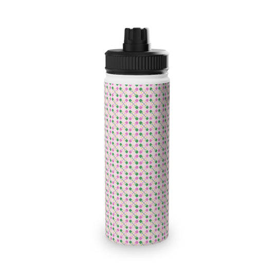 Pickle Ball in Pink Stainless Steel Water Bottle