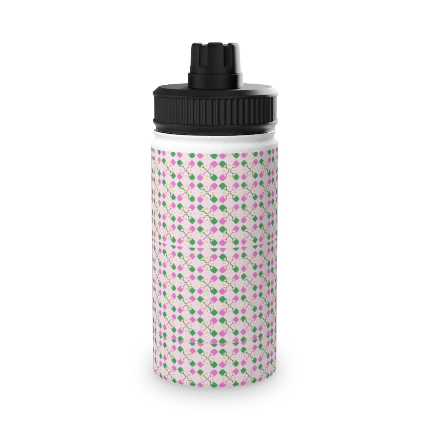 Pickle Ball in Pink Stainless Steel Water Bottle