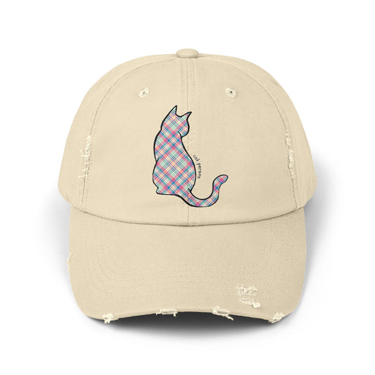 Cat Person Distressed Baseball Hat