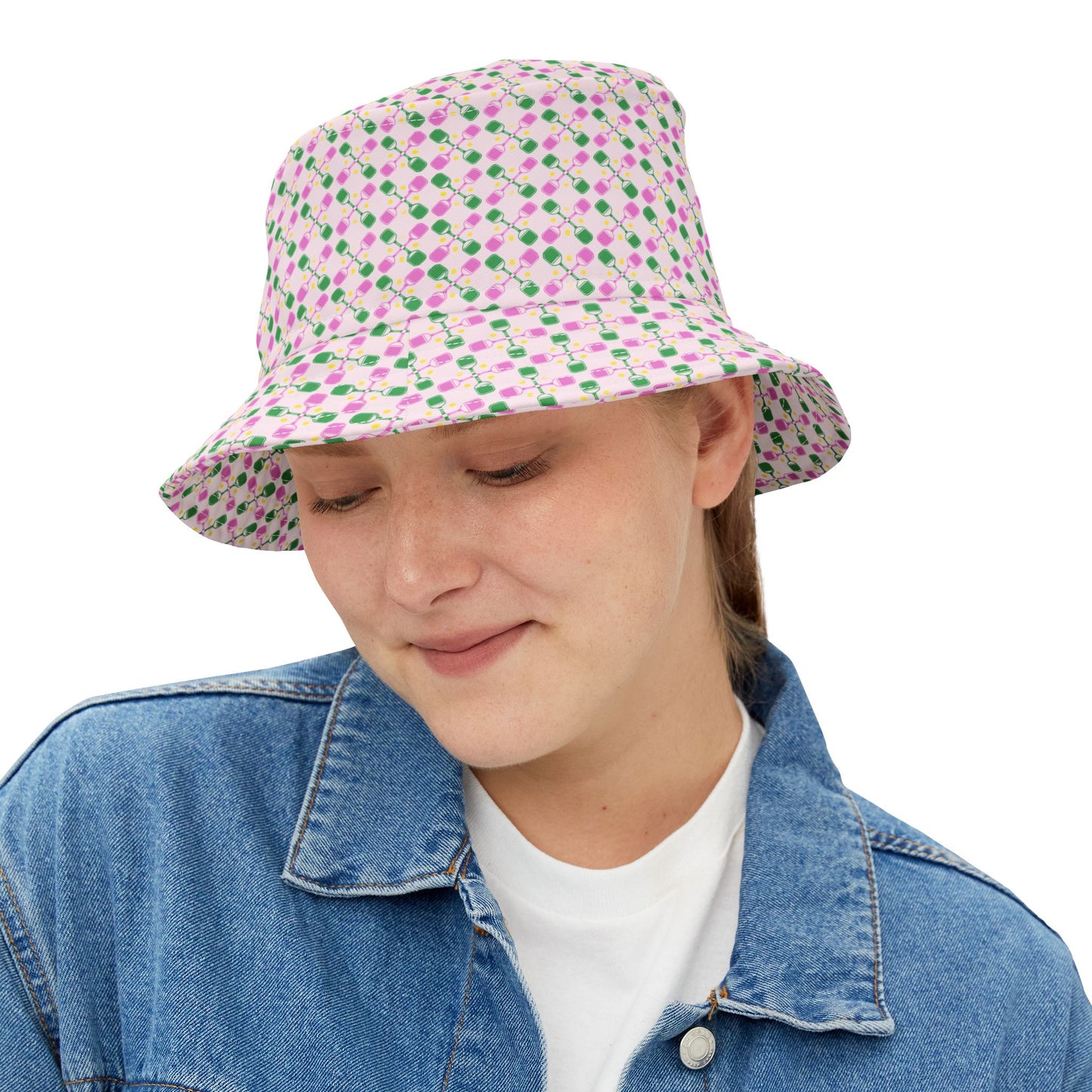 Pickle Ball in Pink Bucket Hat