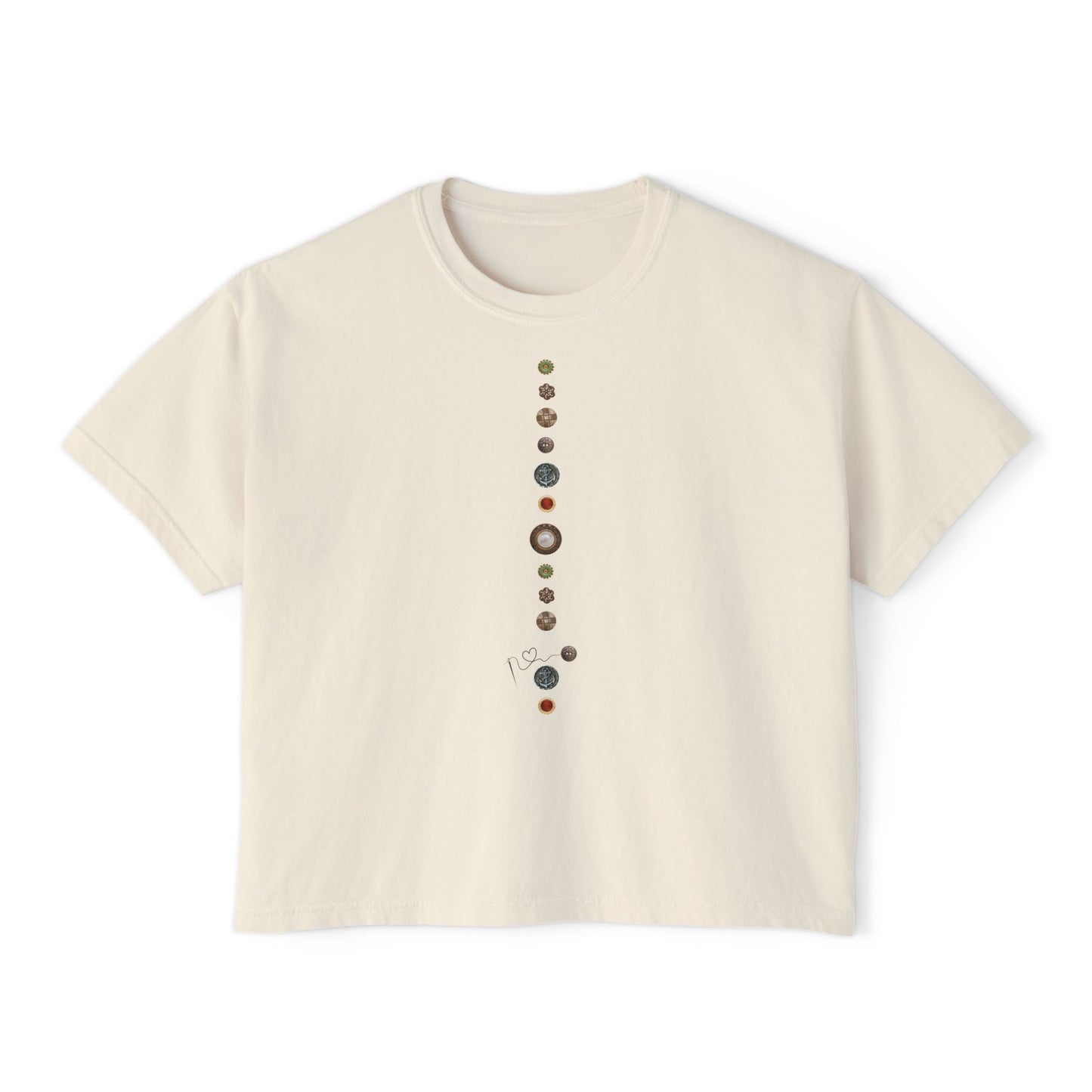 Vintage Buttons Boxy Tee