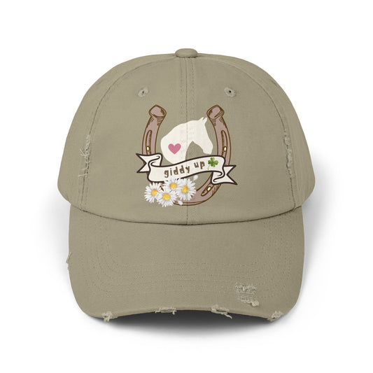 Giddy Up Distressed Baseball Cap